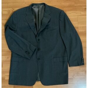Ermenegildo Zegna Su Misura Wool Blazer Dark Charcoal Gray US 56R Italy